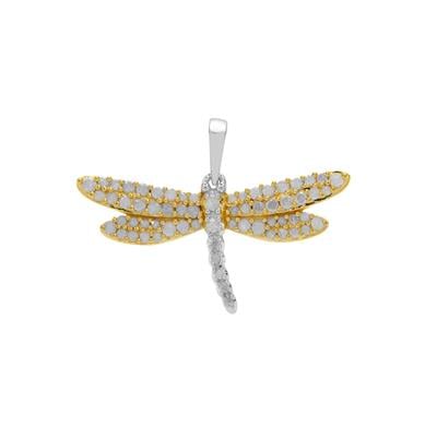Diamonds Pendant in Two Tone Gold Plated Sterling Silver 0.50ct