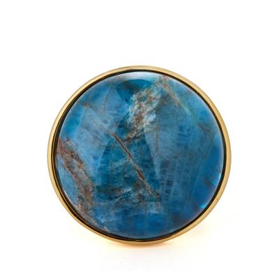 Betroka Blue Apatite Ring in Gold Tone Sterling Silver 41.55ct