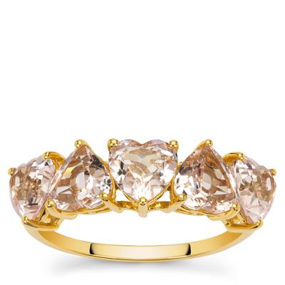Peach Morganite Ring in 9K Gold 3.10cts