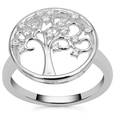 Ratanakiri Zircon Tree of Life Ring in Sterling Silver 0.20ct