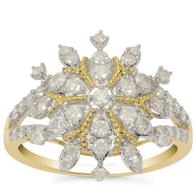 3/4ct Snowflake Diamond 9K Gold Tomas Rae Ring