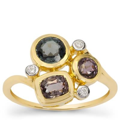 Burmese Spinel Ring with White Zircon in 9K Gold 1.80cts