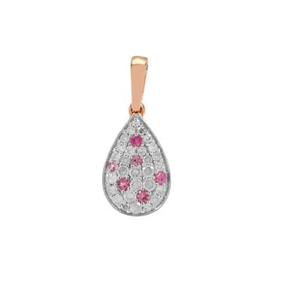 Pink Sapphire Pendant with Diamond in 9K Rose Gold 0.33ct