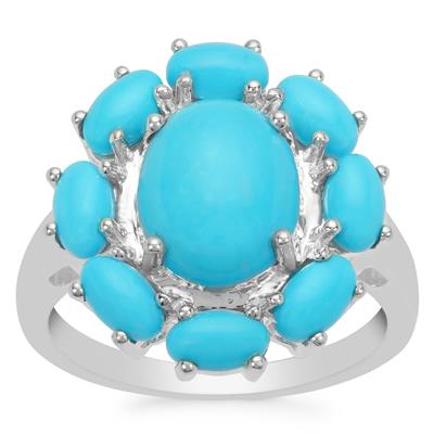 Sleeping Beauty Turquoise Ring in Sterling Silver 4.30cts