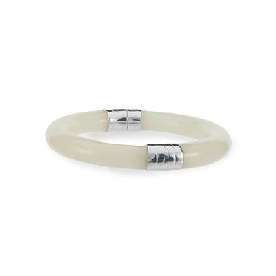 Typa A Khotan Mutton Fat Jade Bangle in Sterling Silver 250cts