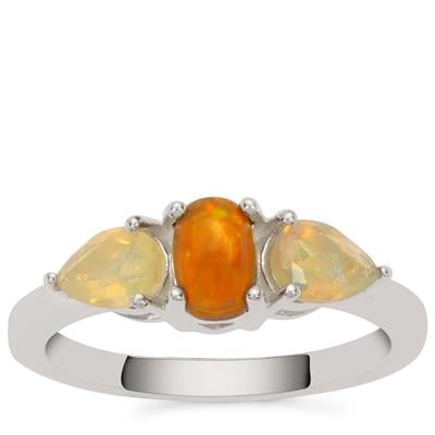 Ethiopian Opal Ring in Sterling Silver 0.90cts