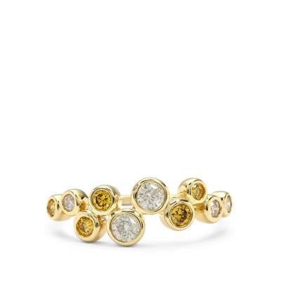 Natural Fire, White Diamonds Ring in 9K Gold 0.50ct