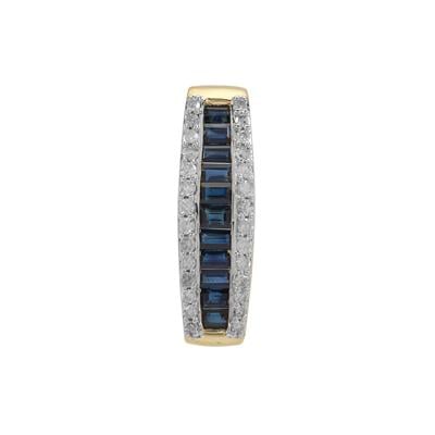 Australian Blue Sapphire Pendant with Diamond in 9K Gold 1.10cts