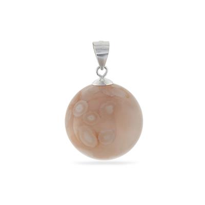 Sakura Agate Pendant in Sterling Silver 40cts