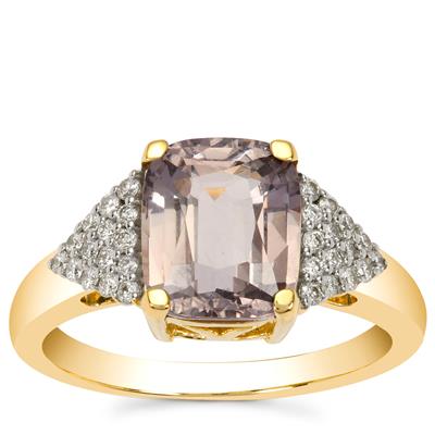 Burmese Spinel Ring with Diamond in 18K Gold 3.13cts