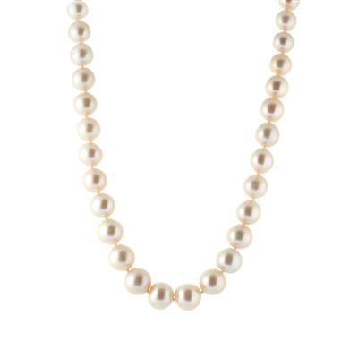 Edison Cultured Pearl Necklace in Rhodium Flash Sterling Silver (10 to13mm)