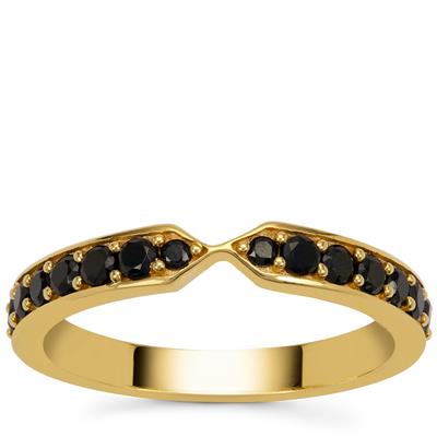 Black Spinel Ring in Gold Plated Sterling Silver 0.55ct