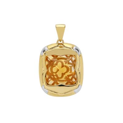 Idar Citrine Pendant in Two Tone Gold Plated Sterling Silver 8.60cts