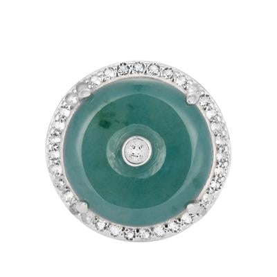 Olmec Jadeite Ring with Topaz in Sterling Silver 9.27cts
