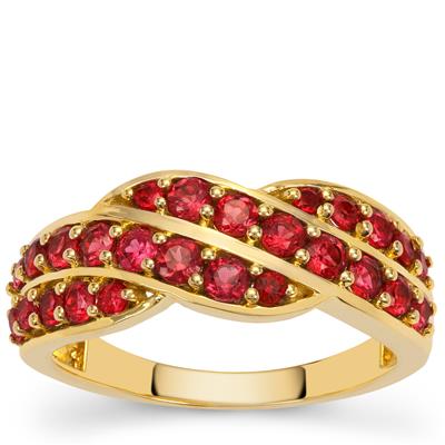 Burmese Red Spinel Ring in 9K Gold 1ct