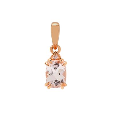 Morganite Pendant with Natural Pink Diamond in 9K Rose Gold 1.25cts