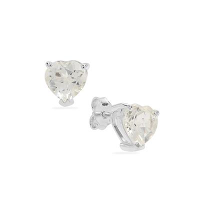 Minas Gerais White Topaz Earrings in Sterling Silver 3.80cts
