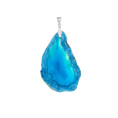 'Azul Azul' Agate Pendant in Sterling Silver 56.29cts
