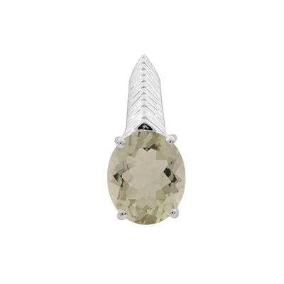 Green Amethyst Pendant in Sterling Silver 4.50cts