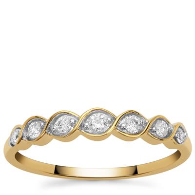Diamonds Ring in 9K Gold 0.18cts