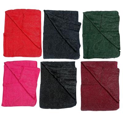 Destello 80% Viscose 20% Lurex Plain Dyed Ladies Scarf (Choice of 6 Color) (Navy/ Green/ Black/ Red/ Burgandy/ Fuschia)