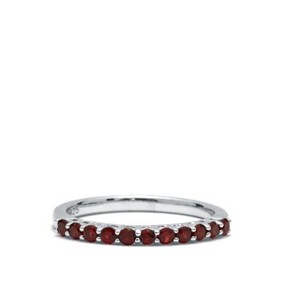Red Garnet Ring in Sterling Silver 0.55cts 