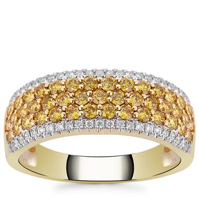 1.22cts Multi Colour Diamond 14K Gold Ring