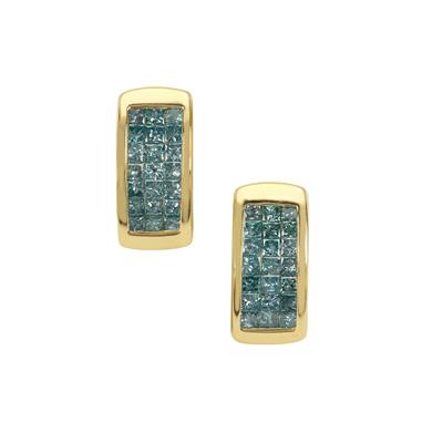 Blue Lagoon Diamond Earrings in 9K Gold 1cts