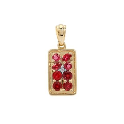 Burmese Red Spinel Pendant with White Zircon in 9K Gold 0.65ct