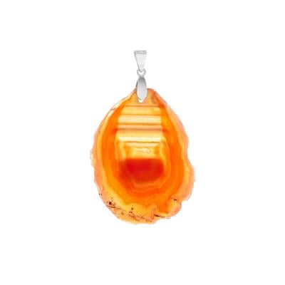Red Agate Pendant in Sterling Silver 58.86cts