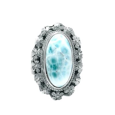Larimar Ring in Sterling Silver 10cts