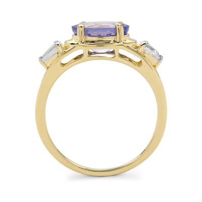 tantantan♡ AAA Tanzanite Ring with White Zircon in 9K Gold 2.40cts