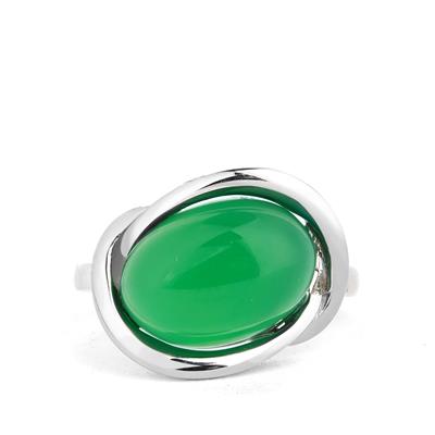 Green Onyx Ring in Sterling Silver 5cts