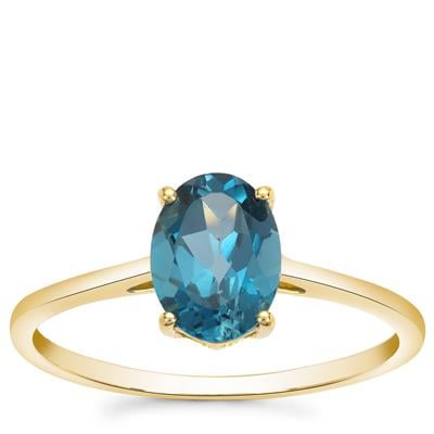 London Blue Topaz 9K Gold Ring 