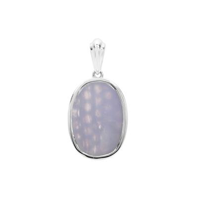 Blue Lace Agate Pendant in Sterling Silver 10.38cts