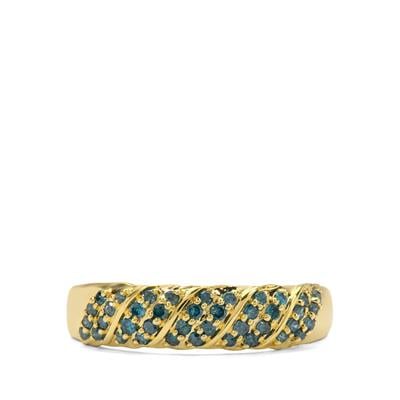 Blue Diamonds Ring in 9K Gold 0.26cts