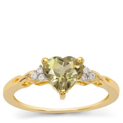 Csarite® Ring with White Zircon in 9K Gold 1.35cts
