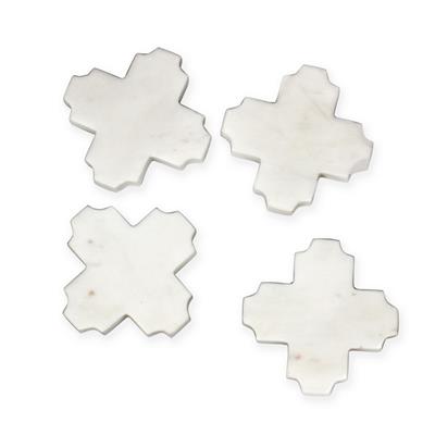 White Marble Coasters, Set of 4