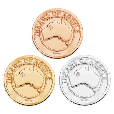 Argyle Champagne Diamond Coin with White Diamond 