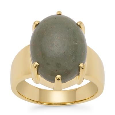 Nephrite Jade Ring in Gold Plated Sterling Silver 9.90cts
