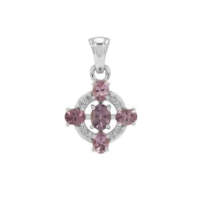 Mahenge Purple Spinel Pendant with White Zircon in Sterling Silver 1.25cts