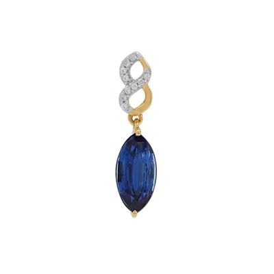 Nilamani Pendant with White Zircon in 9K Gold 2.55cts