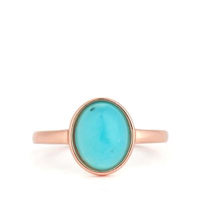 Amazonite Ring in Rose Gold Tone Sterling Silver 1cts