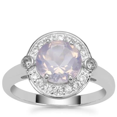 Boquira Lavender Quartz Ring with White Zircon in Sterling Silver 2.25cts