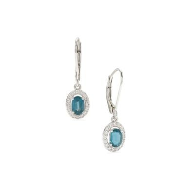 Colour Change Kyanite Earrings with White Zircon in Sterling Silver 1.80cts