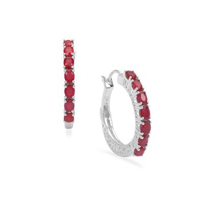 Malagasy Ruby Earrings in Sterling Silver 3.80cts
