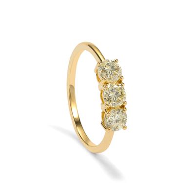 Ellendale Fancy Yellow Diamond Ring in 9K Gold Gemporia