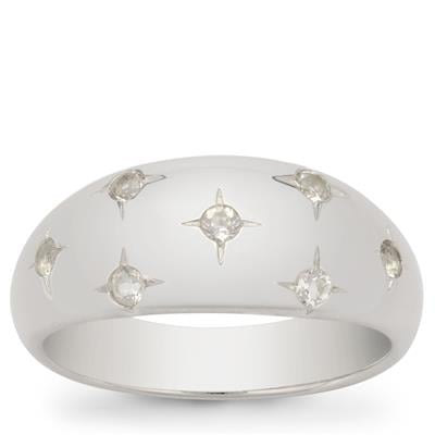Diamond2Deal 14K White Gold 1.45 Ct Diamond and White Topaz 8X6mm Oval  Engagement Ring for Women - 12F29B