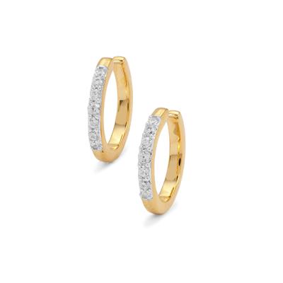 White Zircon Earrings in Gold plated Sterling Silver 0.30ct
