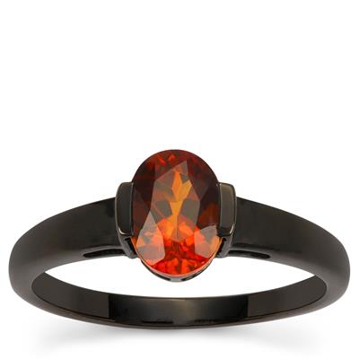 Madeira Citrine Ring in Ruthenium Plated Sterling Silver 1.05cts